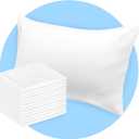 Avalon Bedding Pillow Cases Standard Size White Pillow Cases Set of 12 Cotton Blend 200 TC Soft & Breathable Perfect for Home & Hospital, Hotel Quality Queen Pillow Protectors 30x20 Inches, White