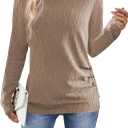 Samefar Womens Long Sleeve T Shirts Crewneck Fall Fashion 2025 Basic Business Casual Tops Tunics Clothing (XX-Large, Khaki)