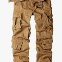 utcoco Mens Loose Multi-Pockets Cotton Twill Cargo Military Pants Outdoor Work Trousers Size 30