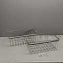 Orgneas Freezer Baskets for Chest Freezer, Capacity Expandable Deep Freezer Organizer Bins Adjustable From 16.5" to 26.5" Stainless Steel Wire Basket Storage with Hanging Handles, 2 Pack