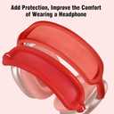 Case for Airpods Max Headphones, Ear Pad Cases Cover/Ear Cups Cover/Headband Cover for AirPods Max (USB-C/Lightning)(2024/2020), Silicone for Airpod Max, Accessories Cass(Red)