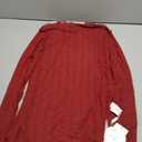 QIANZHIDU Women's Mesh Sheer Striped Mock Neck Long Sleeve Club Blouse Shirt Top Burgundy X-Large
