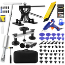 QwikFix Dent Puller Kit for Car, Paintless Dent Removal Kit with Lightweight Metal Dent Lifter & 2in1 Tbar Puller, 100W Hot Glue Gun & High Viscosity Glue Sticks for Auto Body Dent Repair