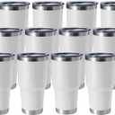 HASLE OUTFITTERS 30oz Stainless Steel Tumbler, Double Wall Vacuum Insulated Travel Mug Tumbler, Durable Insulated Coffee Mug, Gift Box Set (White, 12)