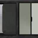 RV Window for Cargo Trailer,42" W x 22" H RV Window Replacement for Camper Travel Trailer Cargo Van,Horizontal Sliding with Trim Ring Fit 15/16" or 1-3/8" Thick Wall,Allow Error 1/16",DOT Approved