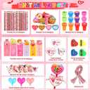Valentines Day Gifts for Kids - 24 Pack Valentines Day Heart-Giant Lollipop-Shaped Stationery Gift Classroom Prize with Valentine Gifts Cards for Friends School Exchange Boys Girls Party Favors