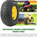 AR-PRO (2-Pack) 13x5.00-6 Front Tire and Wheel Assembly - Replacement Tubeless Turf Tire with Rim for Riding Lawn Mower - 3"-6" Offset Hub and 3/4" or 5/8" Bushings, 300 lbs Load (Yellow)