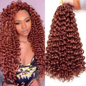 8 Packs Curly Crochet Hair for Women 18Inch Long GoGo Curl Crochet Hair Deep Wave Braiding Hair,Synthetic Bohemian Crochet Braid Water Wave Crochet Hair Extensions