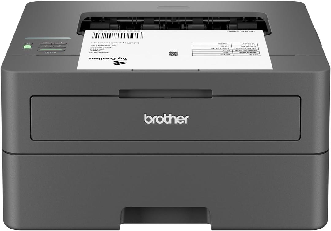 Brother HL-L2405W Wireless Compact Monochrome Laser Printer with Mobile Printing, Black & White Output | Includes Refresh Subscription Trial(1), Works with Alexa