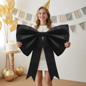 Black Bow Coquette Birthday Decorations: Big Bows Party Themed Backdrop 30 Inches Large Room Wall Decor Giant Door Wedding Engagement Bridal Bachelorette Baby Shower Christmas Graduation Decoration