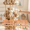 Stuffed Animal Zoo Storage Large Wooden Stuffed Animal Holder&Toy Organizer,54"Plush Storage for Kids Playroom Bedroom,with Optional Wheels or Fixed Base,Decor Display Corner Round