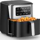 Nuwave Brio Plus 6-in-1 Air Fryer, 7-Qt Large Capacity, 50F400F Precise Temp Control, Non-Toxic PFAS-Free Nonstick, Air Fry, Bake, Roast, Toast, Dehydrate, Reheat, 100 Presets, Dishwasher Safe (Black)