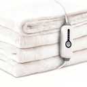 Electric Heated Blanket Throw Size 5060, Breathable & Luxurious Flannel, Soft Warm Gift with Over-Heat Protection,4 Heating Levels & 3 H Auto Shut Off, Machine Washable, White