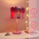 Idea Nuova Disney Minnie Mouse Table Lamp,Plush Pink Base with Decorative Shade, Kids Bedroom or Nursery Lighting, Cute Character Lamp for Girls