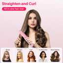 Cordless Hair Straightener and Curler 2 in 1, Mini, Lightweight and Small,USB Rechargeable with 4500mAh Battery, 10s Fast Heating, Portable Ceramic Flat Iron for Travel (Pink)