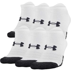 Under Armour Adult Performance Tech No Show Socks, Multipairs , White (6-Pairs) , Medium