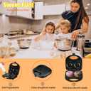 Mini Donut Maker Machine for Kid-Electric Non-Stick Surface Makes 2 Mini Doughnuts-Friendly Breakfast, Snacks, Desserts-Black (2 Holes X4")