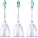 Philips Sonicare Genuine E-Series Replacement Toothbrush Heads, 3 Brush Heads, White, HX7023/64 (3 count (Pack of 1))