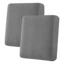 H.VERSAILTEX Super Stretch Individual Seat Cushion Covers Sofa Couch Slipcover Sets Thick Jacquard Textured Twill Fabric (2 Piece Medium Covers, Grey)
