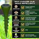 8 Packs Solar Powered Mole Repellent for Lawns, Waterproof Gopher Vole Repellent Ultrasonic Pest Control Outdoor Get Rid of Snake Voles Ground Squirrels in Garden, Yard, Lawn (GREEN)