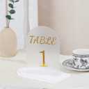 Urban Deco Table Numbers Wedding Seating Chart 5x7inch Acrylic Table Number Holders Wedding Decorations for Reception Perfect for Decoration, Party, Anniversary, Event (Matte Gold, 1-10)