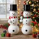 Nuogo 12 Pack Christmas Snowman Juice Bottle with Lid and Straw Scarves Snowman Shaped Reusable Water Bottles Empty Drink Containers for Christmas Party Supplies