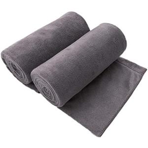 Amazon.com: JML Microfiber Bath Towel 2 Pack(30" x 60"), Oversized Thick Towels, Soft, Super Absorbent and Fast Drying, No Fading Multipurpose Use for Sports, Travel, Fitness, Yoga, 30 in 60 in, Grey Count : Home & Kitchen