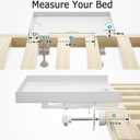 Foldable Bedside Shelf, Metal Clip-On Bed Tray Table for Bunk Bed & Dorm Beds, Dorm Room Essentials Organizer for College Students, Floating Tray, Space Saving Nightstand for Loft Beds (White, Small)