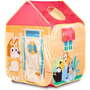 Pop N Fun Bluey Pop-Up Tent, Multicolor Easy Storage Pop Up Play Tent with Roll-Up Door & Peep Window, Indoor/Outdoor Toddler Playhouse for Ages 2+, 72 Cm X 72 Cm X 102 Cm