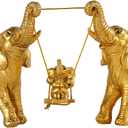 Elephant Statue For Home Decor.Gold Elephant Decor For Living Room,Office,Shelf,Table Centerpiece Decorations.Elephant Gifts for Women,Mom.Good Luck Elephant Figurines.Home Decor Living Room.(Gold)