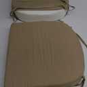 idee-home Outdoor Chair Cushions Set of 2, Thick 17" x 17" x 3" Patio Chair Cushions for Outdoor Furniture Waterproof with Ties, Seat Cushion, Dining Chair Pads Antique Beige