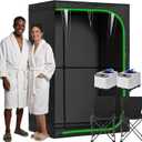 Portable Steam Sauna Tent for Home, Full Body Relaxation, Fast Heating, Foldable Indoor Sauna (Double Square, Polyester + PVC)
