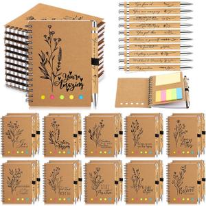 30 Set Social Worker Gifts Bulk Employee Coworkers Staff Appreciation Gifts Inspirational Notebooks with Thank You Pens for Volunteer Administrative Professional Women Men (Boho Froal)