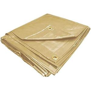 PVC Vinyl Cover Waterproof UV Resistant Heavy Duty Vinyl Tarp 13oz 18 Mil -TAN (7x14)
