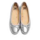 Women's Comfortable Round Toe Ballet Flats Dress Shoes, Silver, Size 8