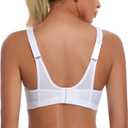 ZeroBound Women's Sports Bra High Impact Large Bust Full Coverage Workout Bras Adjustable Wirefree NO Padded Bra (White, L)