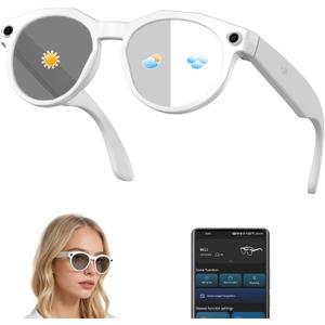 AI Smart Glasses with Camera 4K, Video Recording.Bluetooth for Men & Women -Hands-Free Recording Glasses with Audio, Al-Powered Wearable Tech