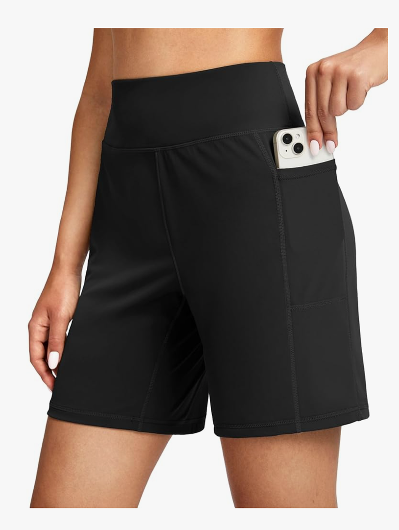 Pockets High Waisted Stretch Bermuda Shorts for Women Walking Workout Casual XL