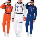 Morph Astronaut Costume Adult, Space Suit Men, Men's Halloween Costume Astronaut Suits, Nasa Costumes Adult (Large, White)