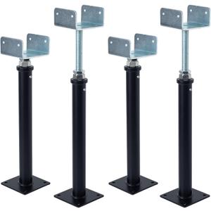 4 Pack U-Shaped Floor Jack - Adjustable Steel Beam Support for 4x2, 4x4, 4x6 Joists Heavy Duty Screw Jack with U-Head Telepost & House Jack.15-19 Inch Adjustment Range.