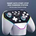 GameSir Super Nova Wireless Gaming Controller for PC/Switch/iOS/Android, Hall Effect Stick & Trigger, RGB Lighting, Swappable ABXY, Detachable Faceplate, 1000mAh with Charging Dock - Black&White