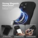 Magnetic for iPhone 16 Pro Case, [Full Camera Protection][Compatible with MagSafe] Cute Wave Frame Silicone Shockproof Protective Phone Case for iPhone 16 Pro 6.3", Black
