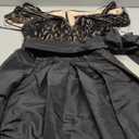 R&M Richards Women's Off The Shoulder Evening Gown W/Beaded Bodice & Sash Tie - Special Occasion Dress,  6, Black/Nude