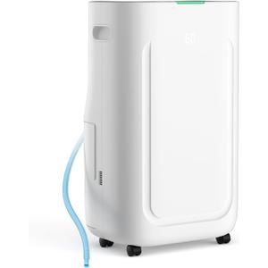 2025Upgraded 5000 Sq.Ft 80 Pint Dehumidifier for Basements with Large 6.5L Water Tank,24H Timer,Child Lock,Defrost,Silent,mold,4 Modes Operation Auto Shut-off (80pint)