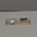 MioHHR Solid Stainless Steel Band Compatible with Apple Watch 38mm(Series 3/2/1) 40mm(Series SE/6/5/4) 41mm(Series 9/8/7) Metal Strap with Soft TPU Case for iWatch Bands for Women and Men, Gold