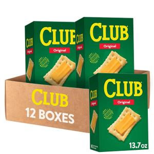 Club Crackers, Lunch Snacks, Snack Crackers, Original (12 Boxes) (13.7 Ounce (Pack of 12)) Best By: AUG 15 2025