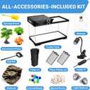 GOZILLA Turtle Tank Kit(Tank+Lamp+Filter), Upgrade PC Turtle Tank Starter Kit with Adjustable Lamp & Filter, Reptile Hideout Habitat with Lid for Small Reptiles.(15.75 × 7.9 × 9''/Black Kit)