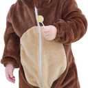 Dream Cosplay Unisex Baby Costume, Baby Flannel Animal Halloween Home Clothing (12-18 Months/Height: 30"-32", Monkey)