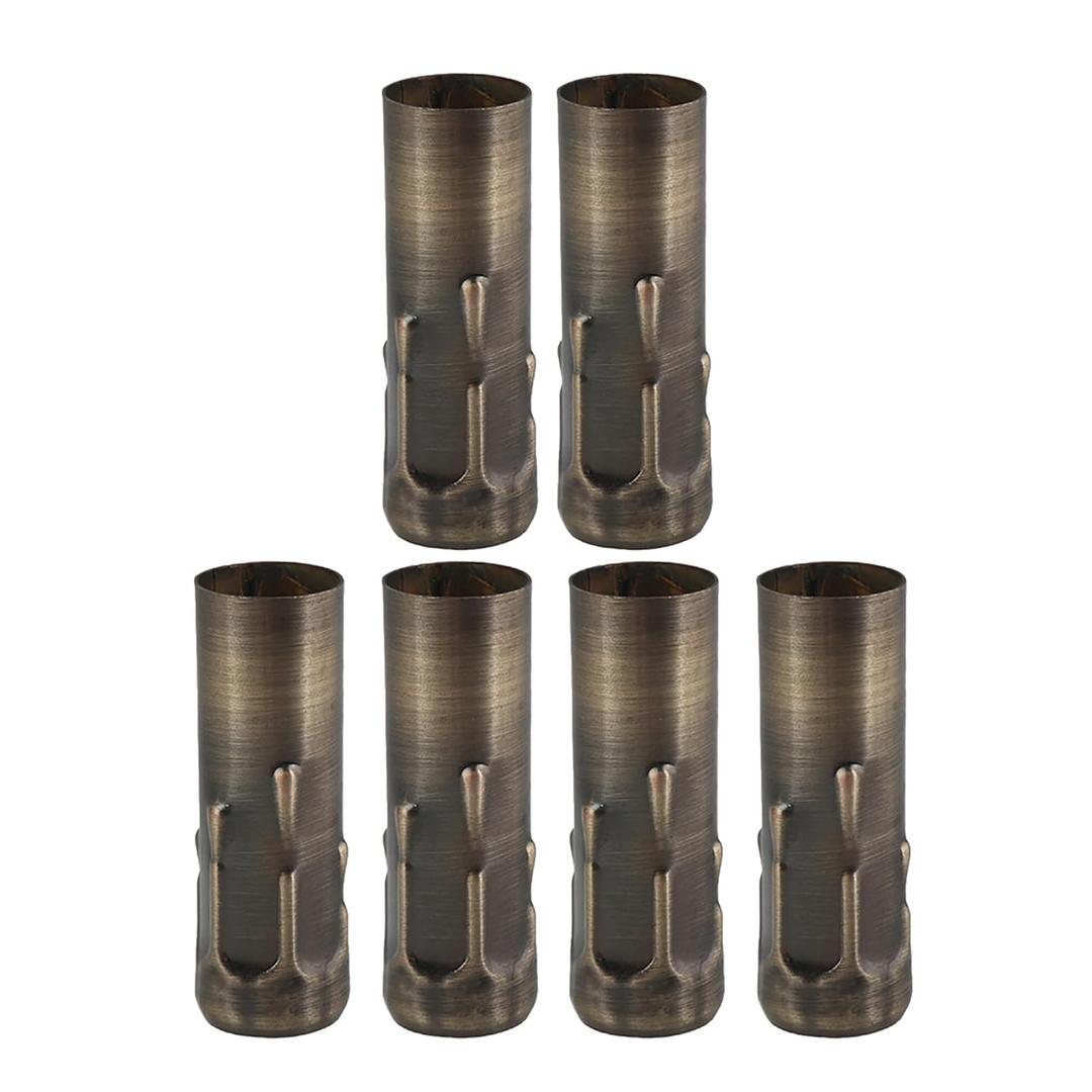 BQLZR Candle Socket Light Covers Sleeves 3 Inch Tall Chandelier Socket Covers Chandelier Base Socket for E14 Chandelier Bright Bronze Pack of 6
