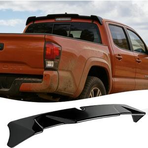 STSEV01 Rear Spoiler Cab Roof Wing Fit for Toyota Tacoma 2016-2023 Accessories Base/Limited/PreRunner/SR/ SR5/ Trail Edition/TRD, Gloss Black Top Wing Lip Exterior